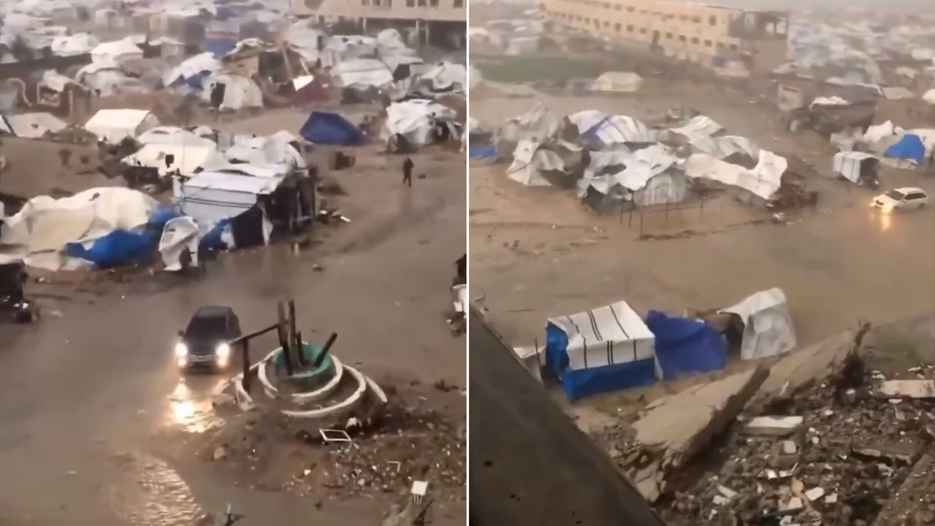 “إحنا غرقنا”… بهذه الكلمات المؤلمة يصف النازحون في غزة الوضع المأساوي، حيث أغرقت الأمطار خيامهم الهشة، لتزيد من وطأة المعاناة الإنسانية التي يعيشونها وتعمق جراحهم.